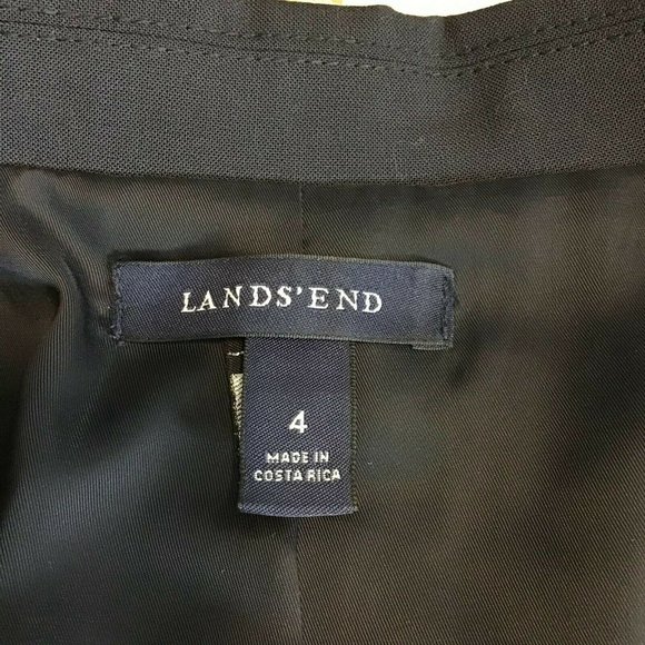 Land's End Women's Suit Tuxedo Blazer Black Two Button Long Sleeve Size 4 - Picture 6 of 9